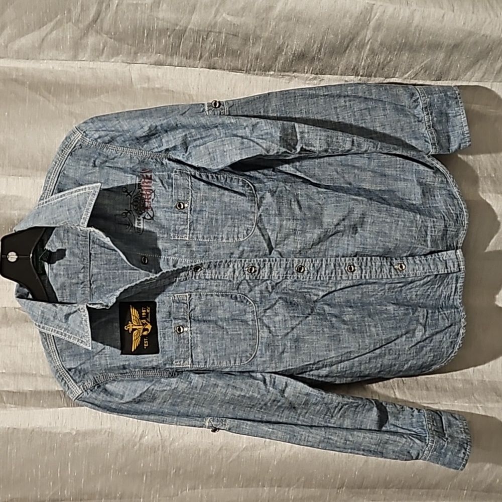 Ralph Lauren Y2k Jean Co. Naurical Chambray Denim Blouse